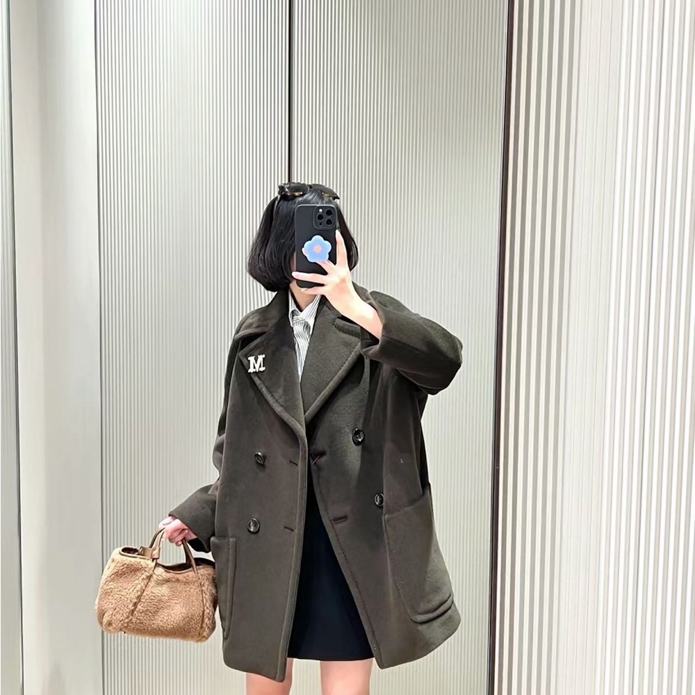 MaxMara studio double breast virgin wool coat